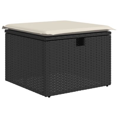 vidaXL 7-delige Loungeset met kussens poly rattan zwart