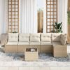 vidaXL Tuin Sofa Set 7 pcs Beige poly rattan