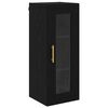 vidaXL Wandkast Zwart Eiken 34,5 x 34 x 90 cm Geengineerd Hout en Glas