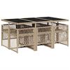 vidaXL 7-delige Tuinset met kussens poly rattan beige