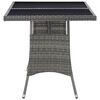 vidaXL Tuintafel 140x80x74 cm poly rattan grijs