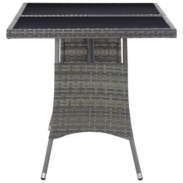 vidaXL Tuintafel 140x80x74 cm poly rattan grijs