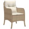 vidaXL 7-delige Tuinset met kussens poly rattan beige