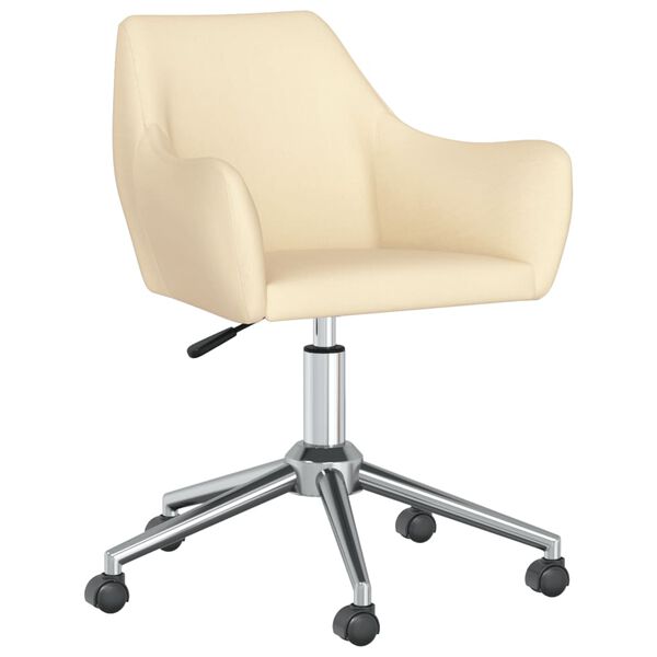 vidaXL Eetkamerstoelen 6 st stof cr&egrave;mekleurig