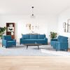 vidaXL 3-delige Loungeset met kussens en bolsters fluweel blauw