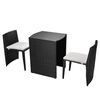 vidaXL 3-delige Bistroset met kussens poly rattan zwart