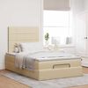 vidaXL Ottoman bed met matras 120x200cm stof cr&egrave;mekleurig