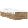 vidaXL Bedframe met opslag Artisanaal eiken 80 x 200 cm Bewerkt hout