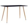 vidaXL Eettafel 120x60x74 cm MDF zwart en eikenkleurig