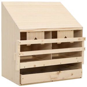 vidaXL Kippenlegkast 2 compartimenten 63x40x65 cm massief grenenhout