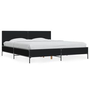 vidaXL Bedframe bewerkt hout metaal zwart 200x200 cm