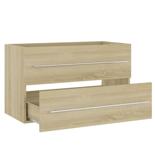 vidaXL Wastafelkast 80x38,5x48 cm bewerkt hout sonoma eikenkleurig