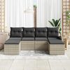 vidaXL Tuin Sofa Set met kussen 6 pcs Lichtgrijs Poly Rattan