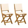 vidaXL Bistrostoelen voor buiten 2 st Cr&egrave;mewit Massief Acaciahout