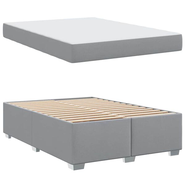 vidaXL Bedframe met matras Lichtgrijs 140 x 200 cm Stof