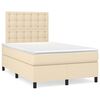 vidaXL Boxspring met matras stof cr&egrave;mekleurig 120x200 cm