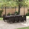 vidaXL Tuin Eetset 9 pcs Bruin Polypropyleen