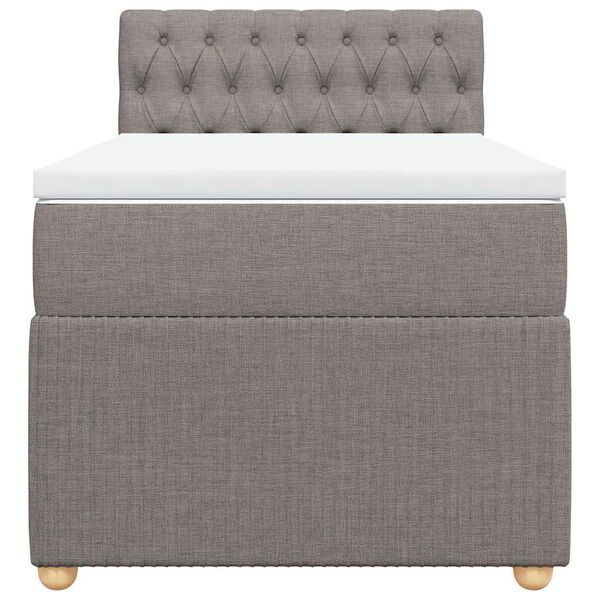 vidaXL Boxspring met matras stof taupe 90x190 cm