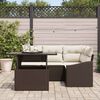 vidaXL Tuin Sofa Set met kussen met opslag 5 pcs Bruin en Cr&egrave;me