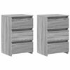 vidaXL Nachtkastjes 2 st 40x35x62,5 cm bewerkt hout grijs sonoma eiken