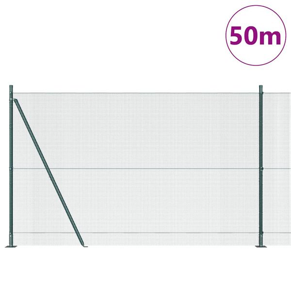 vidaXL Afrasteringspaal Groen 50 x 1,5 m (12 x 12 mm gaas)