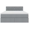 vidaXL Opbergbed met LED met matras Lichtgrijs 140 x 190 cm Polyester