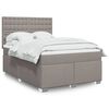 vidaXL Boxspring met matras stof taupe 140x190 cm