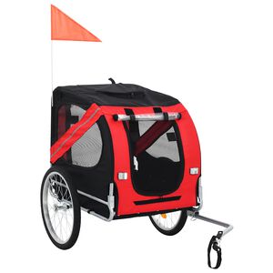 vidaXL Hondenfietstrailer rood en zwart