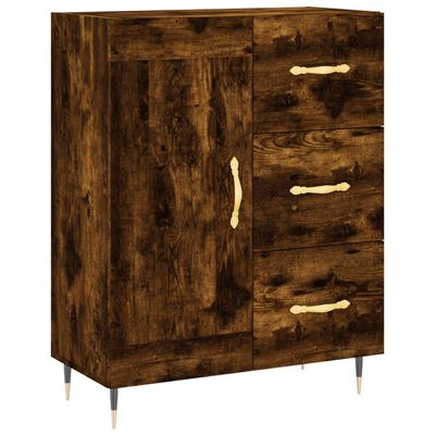 vidaXL Hoge kast 69,5x34x180 cm bewerkt hout gerookt eikenkleurig