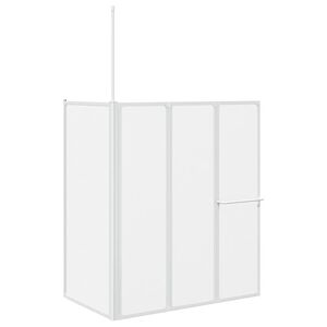 vidaXL Badwand L-vormig 4 panelen inklapbaar 70x120x137 cm