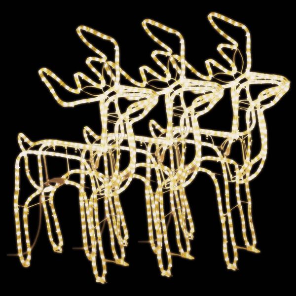 vidaXL Kerstfiguur rendier 3 st 76x42x87 cm warmwit