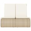 vidaXL Ligbed 2-persoons met kussens poly rattan beige