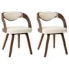 vidaXL Eetkamerstoelen 2 st gebogen hout en kunstleer cr&egrave;mekleurig