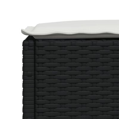 vidaXL Tuinkruk met kussen 63,5x56x32 cm poly rattan zwart