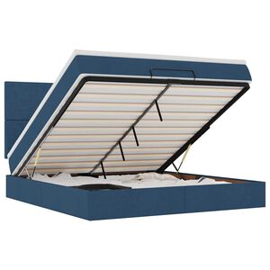 vidaXL Ottoman bed met matras 160x200cm stof blauw