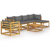 vidaXL 7-delige Loungeset met kussens massief acaciahout