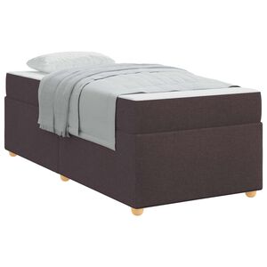 vidaXL Bedframe met matras Donkerbruin 90 x 200 cm Stof
