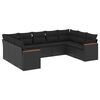 vidaXL 9-delige Loungeset met kussens poly rattan zwart