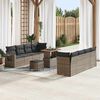 vidaXL Tuin Sofa Set met kussen 11 pcs Grijs poly rattan