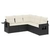 vidaXL 5-delige Loungeset met kussens poly rattan zwart