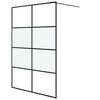 vidaXL Inloopdouchewand 140x195 cm halfmat ESG-glas zwart