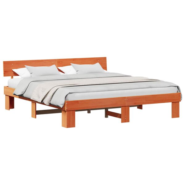vidaXL Bedframe Wasbruin 180 x 200 cm Massief grenenhout