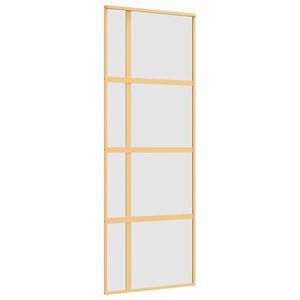 vidaXL Schuifdeur 76x205 cm mat ESG-glas en aluminium goudkleurig