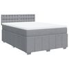 vidaXL Boxspring met matras stof lichtgrijs 140x200 cm