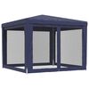 vidaXL Partytent met 4 mesh zijwanden 3x3 m HDPE blauw