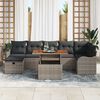 vidaXL Tuin Sofa Set met kussen met opslag 8 pcs Grijs Poly riet