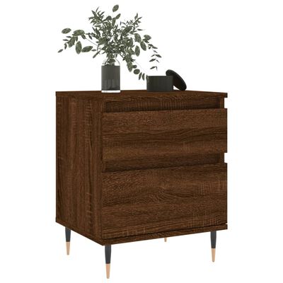 vidaXL Nachtkastjes 2 st 40x35x50 cm bewerkt hout bruin eikenkleur