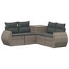 vidaXL Bankstel 5 st Grijs en Donkergrijs Poly Rattan en Staal