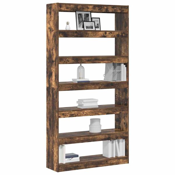 vidaXL Boekenkast Gerookt eiken 100 x 30 x 198 cm Bewerkt hout
