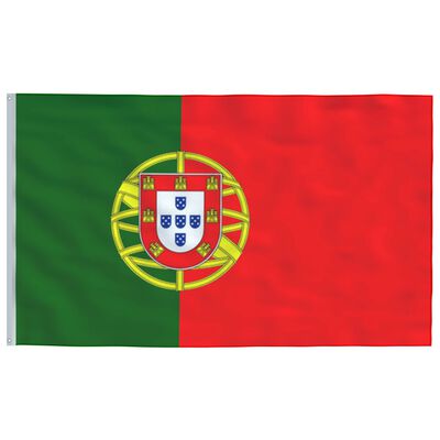 vidaXL Vlag met vlaggenmast Portugal 6,23 m aluminium